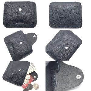 IXYVIA 100% Genuine Leather Coin Purse - Black